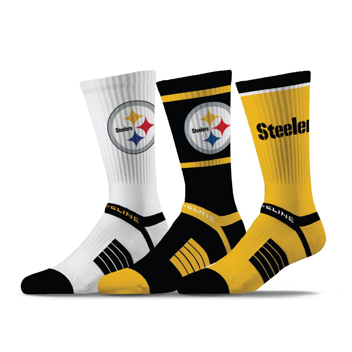 Pittsburgh Steelers Premium Knit Crew Sock - 3 Pack 13 Pittsburgh Steelers Premium Knit Crew Sock - 3 Pack