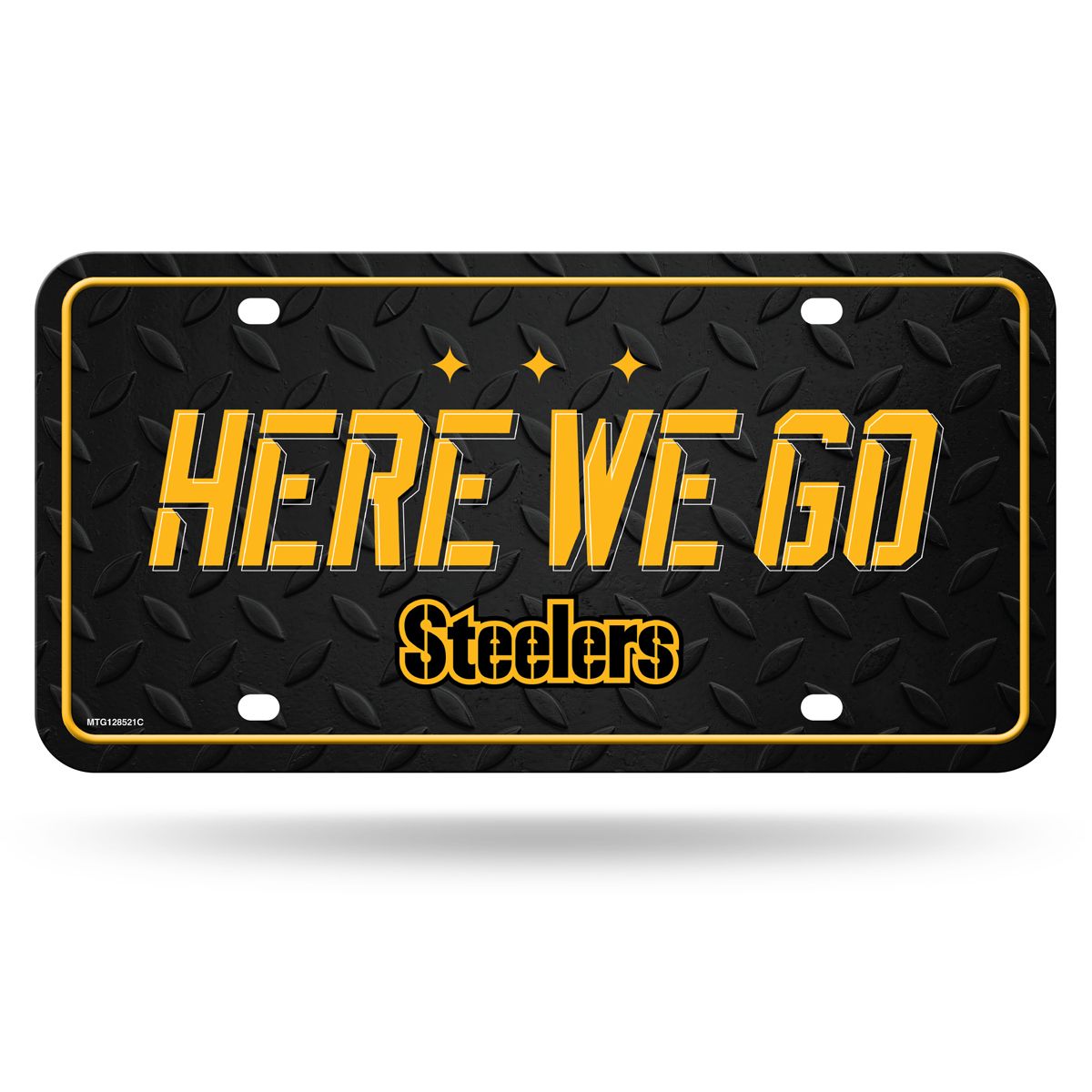 Pittsburgh Steelers Here We Go Wordmark License Plate 1 Pittsburgh Steelers Here We Go Wordmark License Plate