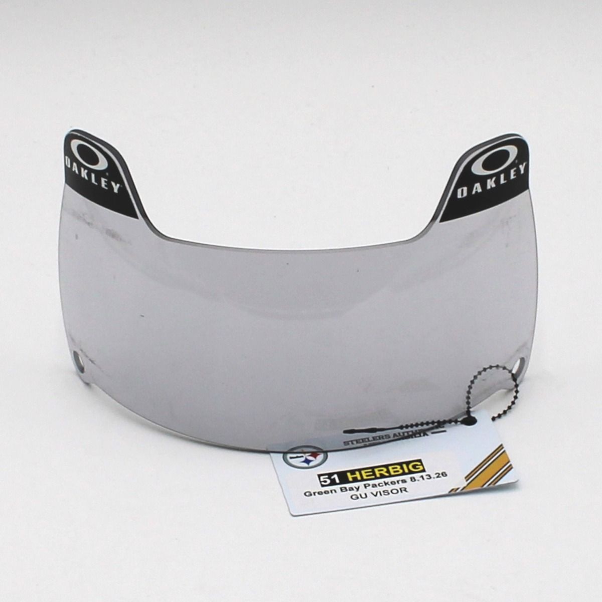 Pittsburgh Steelers #51 Nick Herbig Game Used Helmet Visor vs Green Bay Packers 8.13.26 2 Pittsburgh Steelers #51 Nick Herbig Game Used Helmet Visor vs Green Bay Packers 8.13.26