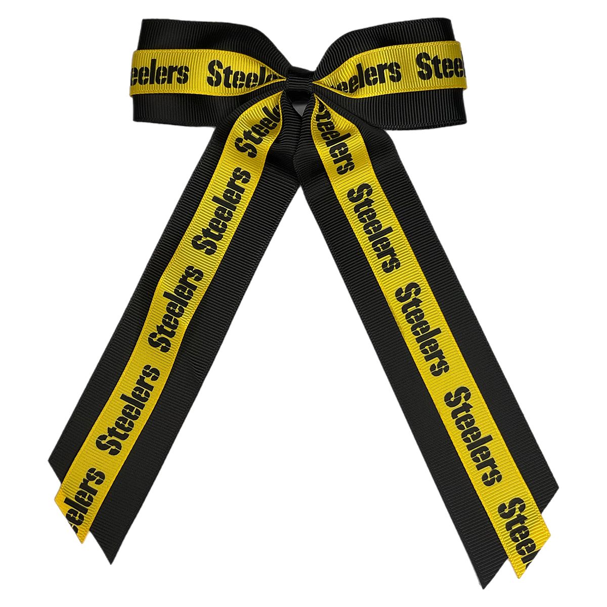 Pittsburgh Steelers Two-Tone Mini Cheer Bow 1 Pittsburgh Steelers Two-Tone Mini Cheer Bow