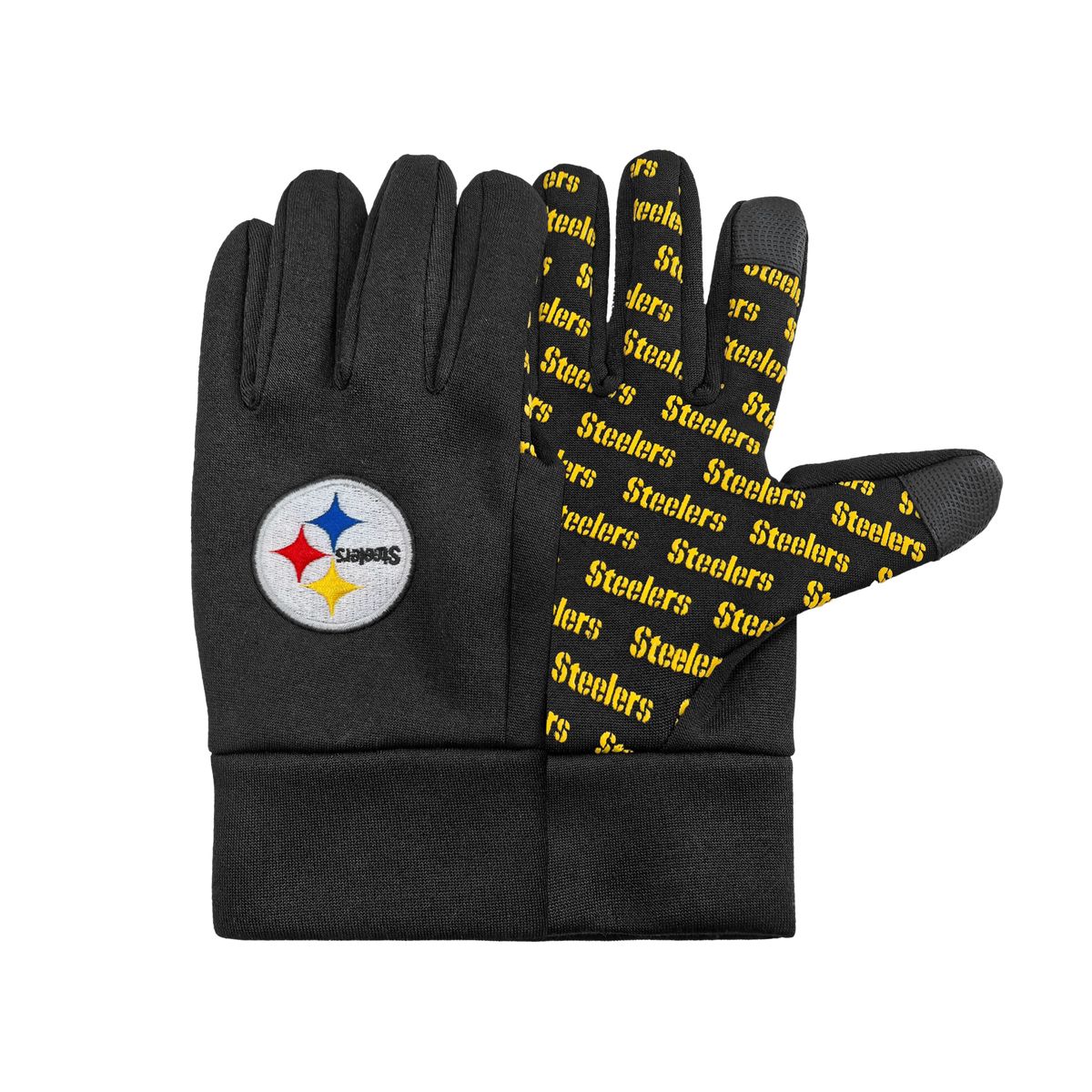 Pittsburgh Steelers Big Logo with Wordmark Grippers Glove 4 Pittsburgh Steelers Big Logo with Wordmark Grippers Glove