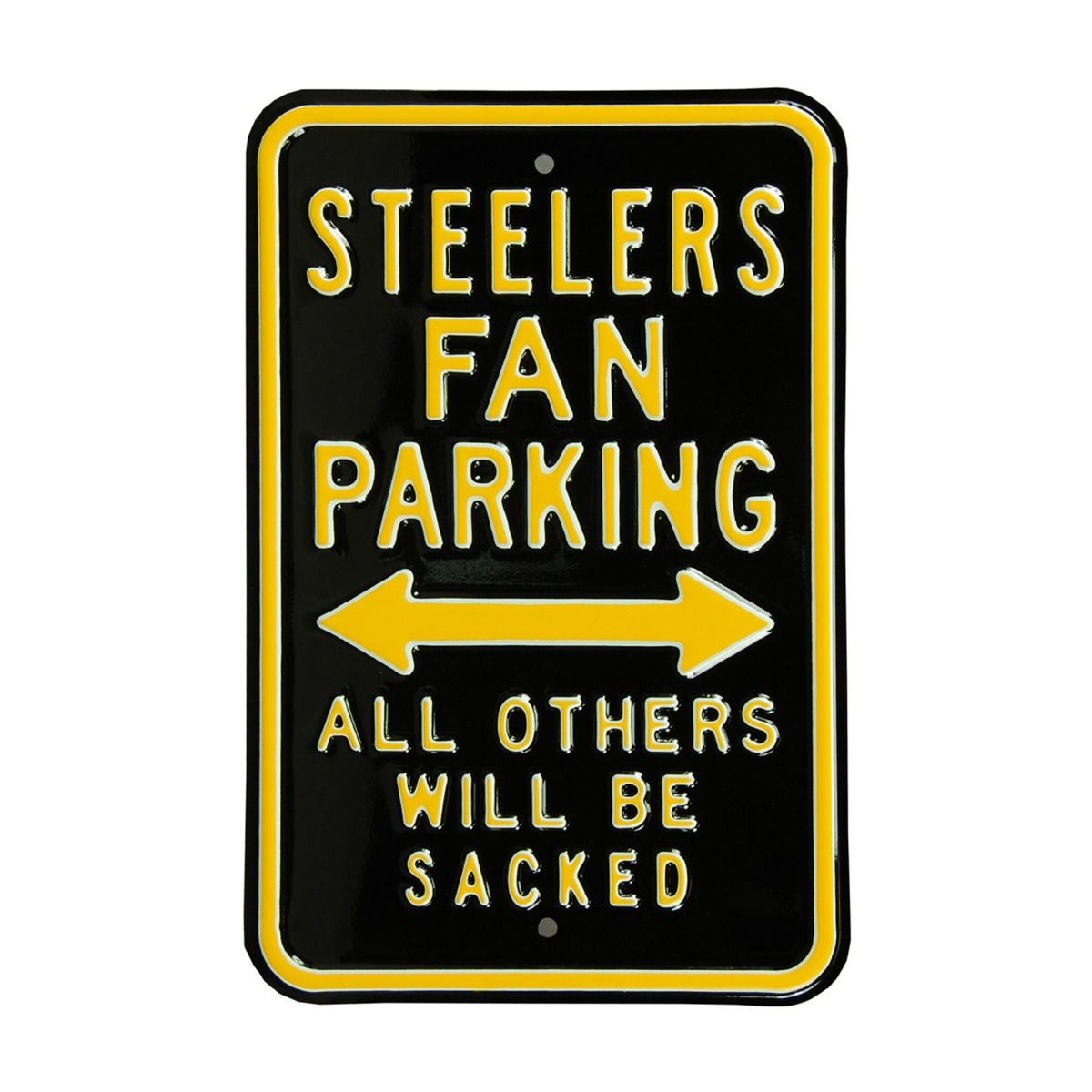 Pittsburgh Steelers Steel Parking Sign 1 Pittsburgh Steelers Steel Parking Sign