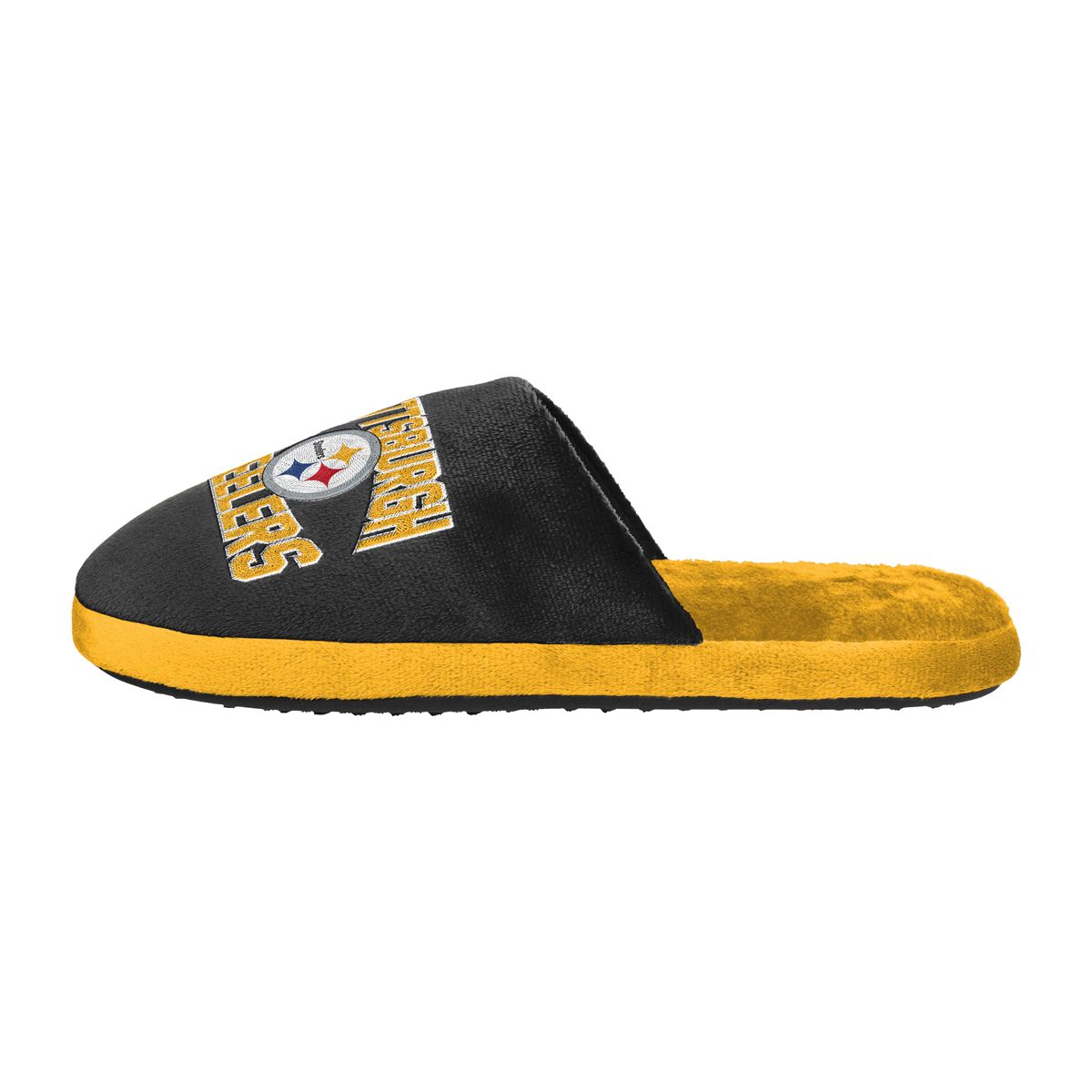 Pittsburgh Steelers Youth Stacked Wordmark Big Logo Slipper