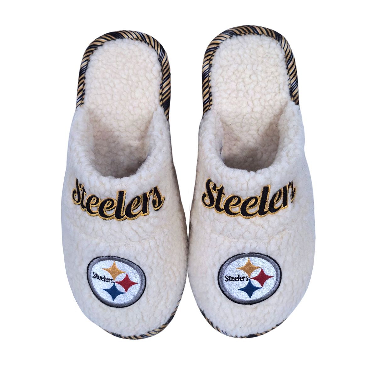 Pittsburgh Steelers Women's Stacked Wordmark Sherpa Mule Slipper