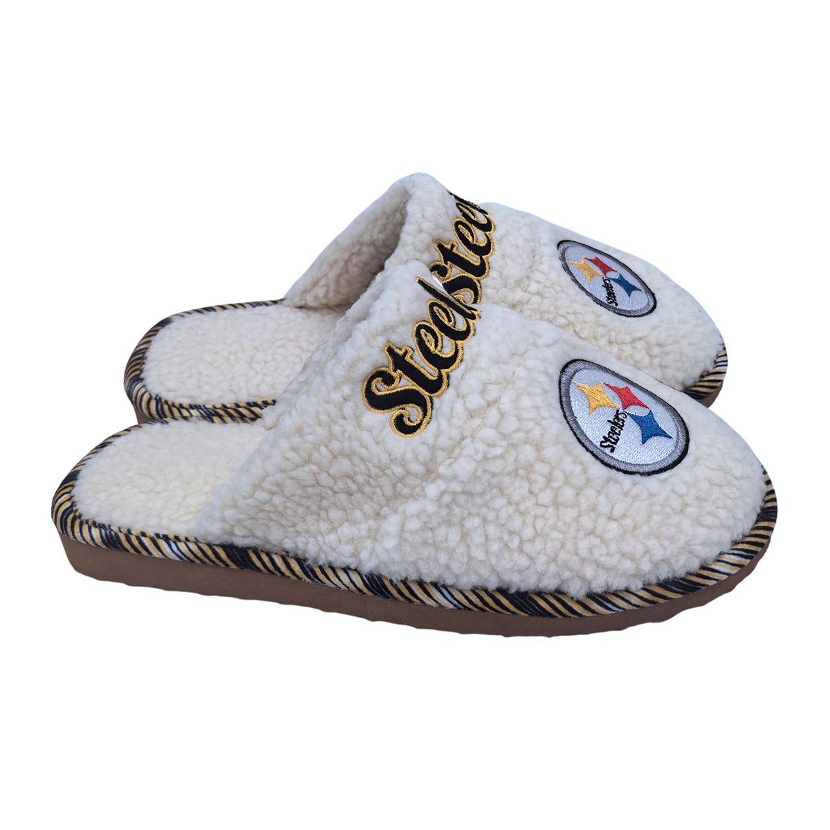 Pittsburgh Steelers Women's Stacked Wordmark Sherpa Mule Slipper