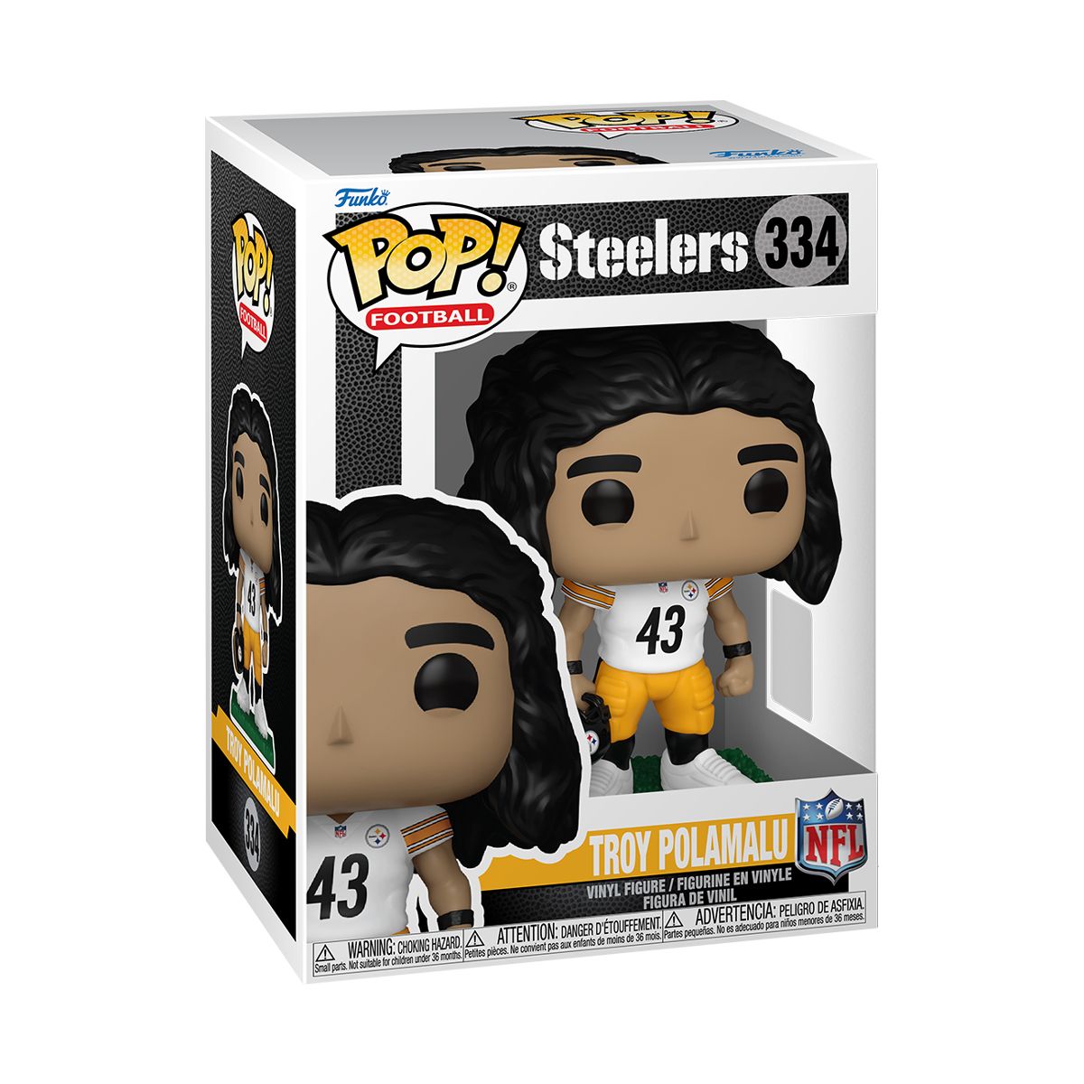Pittsburgh Steelers Funko Pop Troy Polamalu Away Jersey