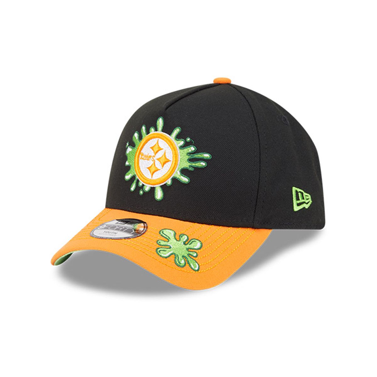 Pittsburgh Steelers Youth New Era 9FORTY A-Frame Slime Hat