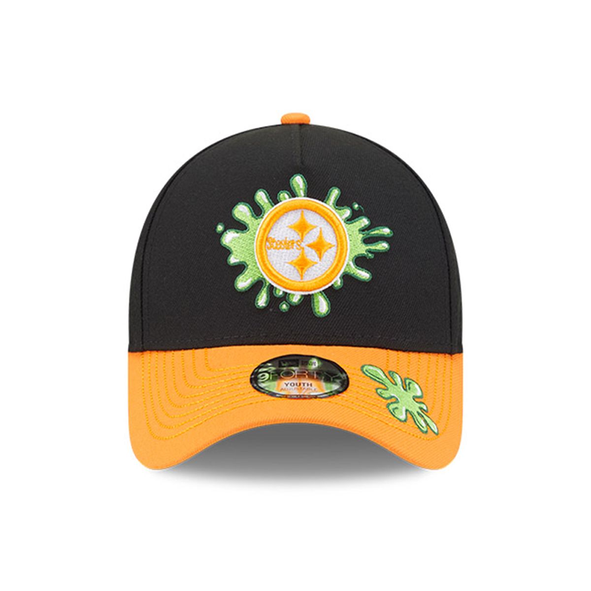 Pittsburgh Steelers Youth New Era 9FORTY A-Frame Slime Hat 2 Pittsburgh Steelers Youth New Era 9FORTY A-Frame Slime Hat