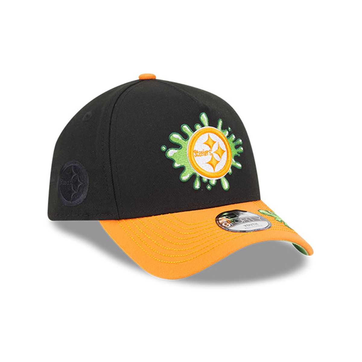 Pittsburgh Steelers Youth New Era 9FORTY A-Frame Slime Hat 3 Pittsburgh Steelers Youth New Era 9FORTY A-Frame Slime Hat