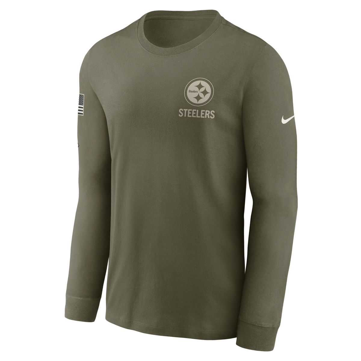 Pittsburgh Steelers Men's Nike Salute To Service Green Long Sleeve T-Shirt