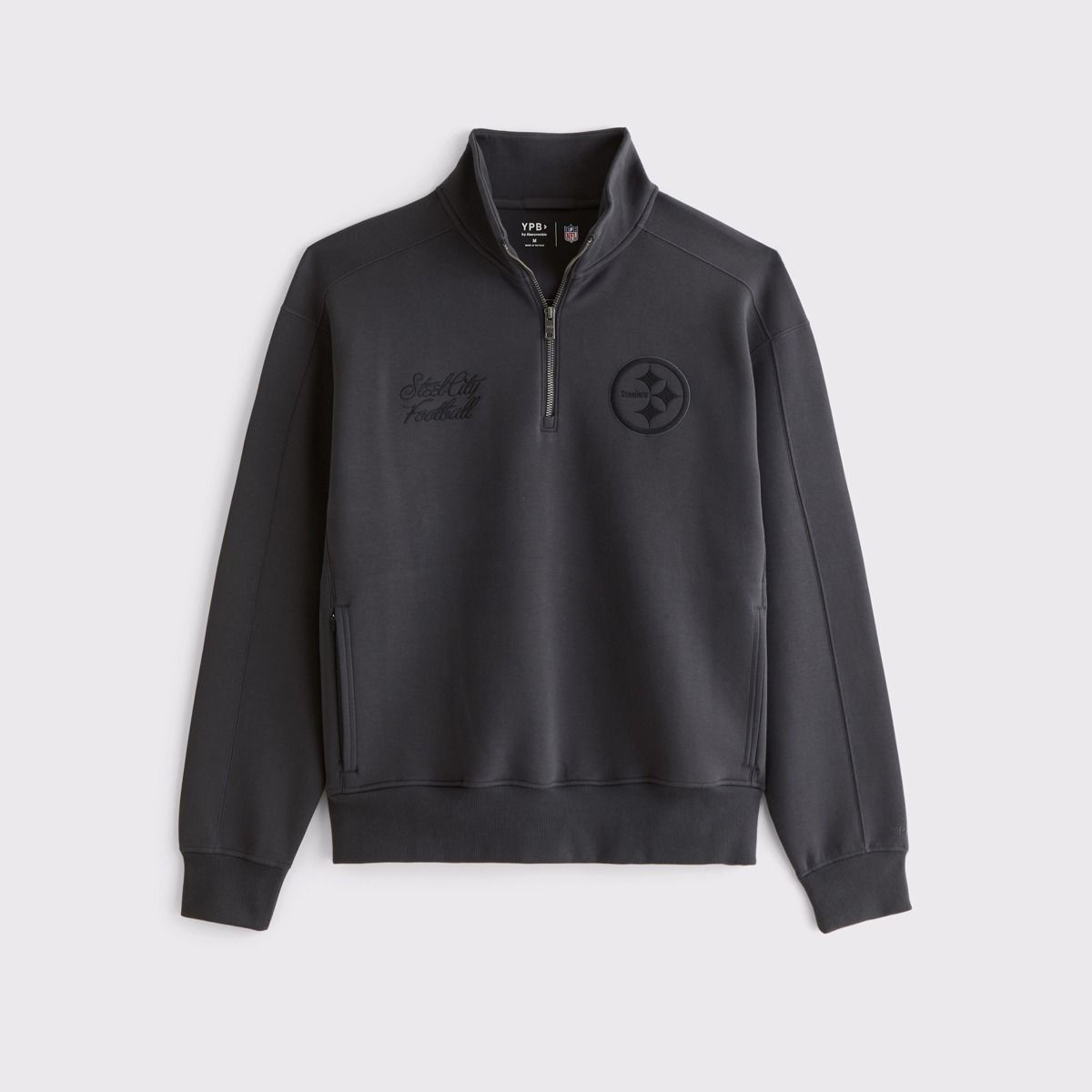 Pittsburgh Steelers Men's Abercrombie & Fitch Neoknit Max Half-Zip Sweatshirt 6 Pittsburgh Steelers Men's Abercrombie & Fitch Neoknit Max Half-Zip Sweatshirt