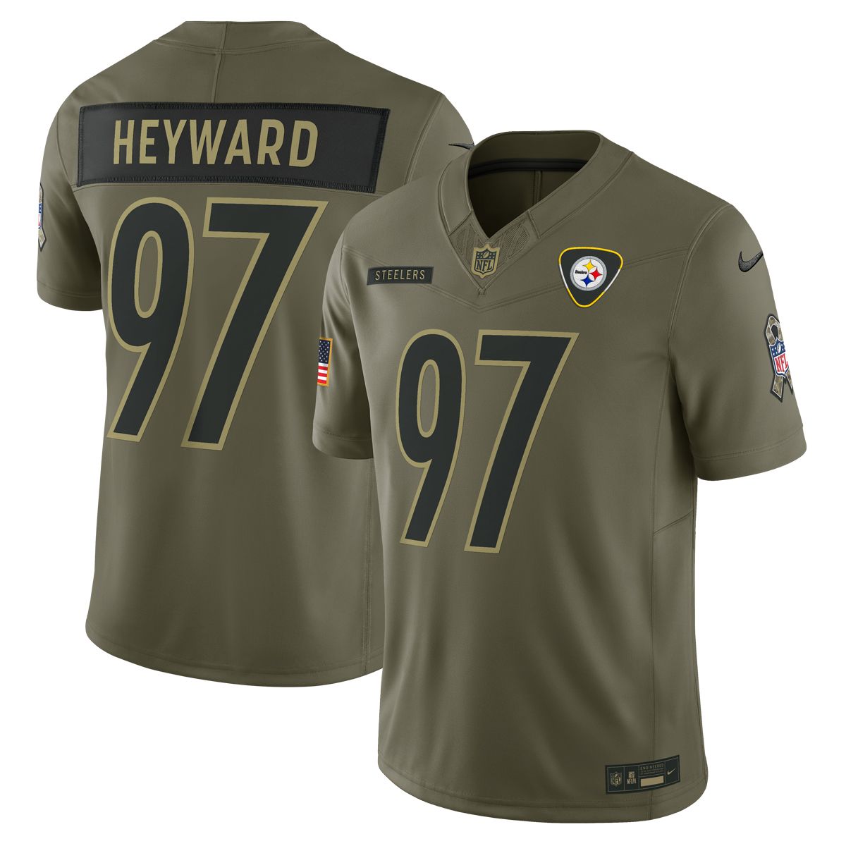 Cam Heyward #97 Men's Nike Vapor F.U.S.E. Limited Salute to Service Jersey