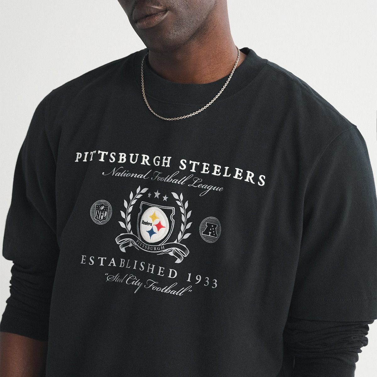 Pittsburgh Steelers Men's Abercrombie & Fitch Laurel Wreath Premium Heavyweight Tee