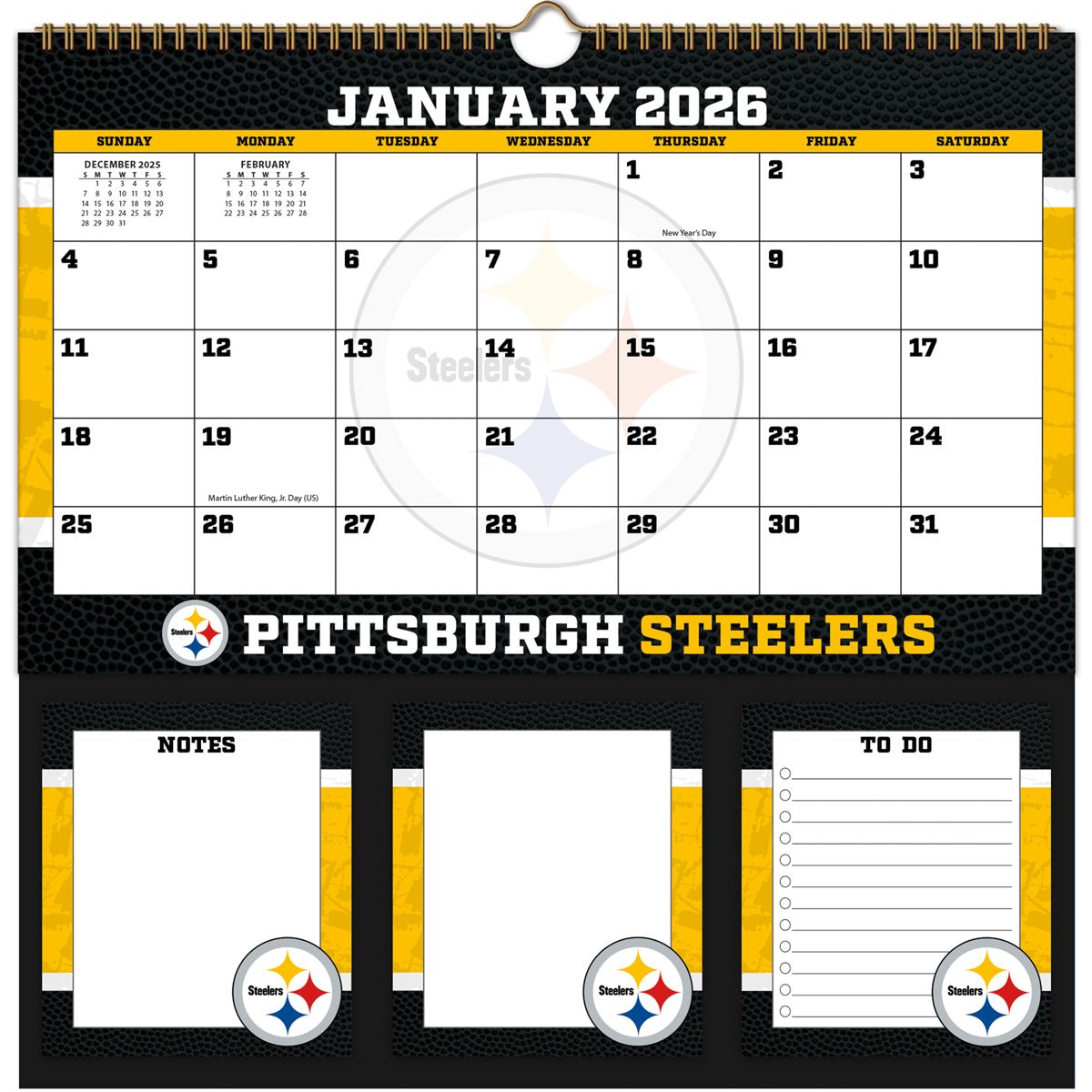 Pittsburgh Steelers 2026 Memomate Spiral Calendar 2 Pittsburgh Steelers 2026 Memomate Spiral Calendar