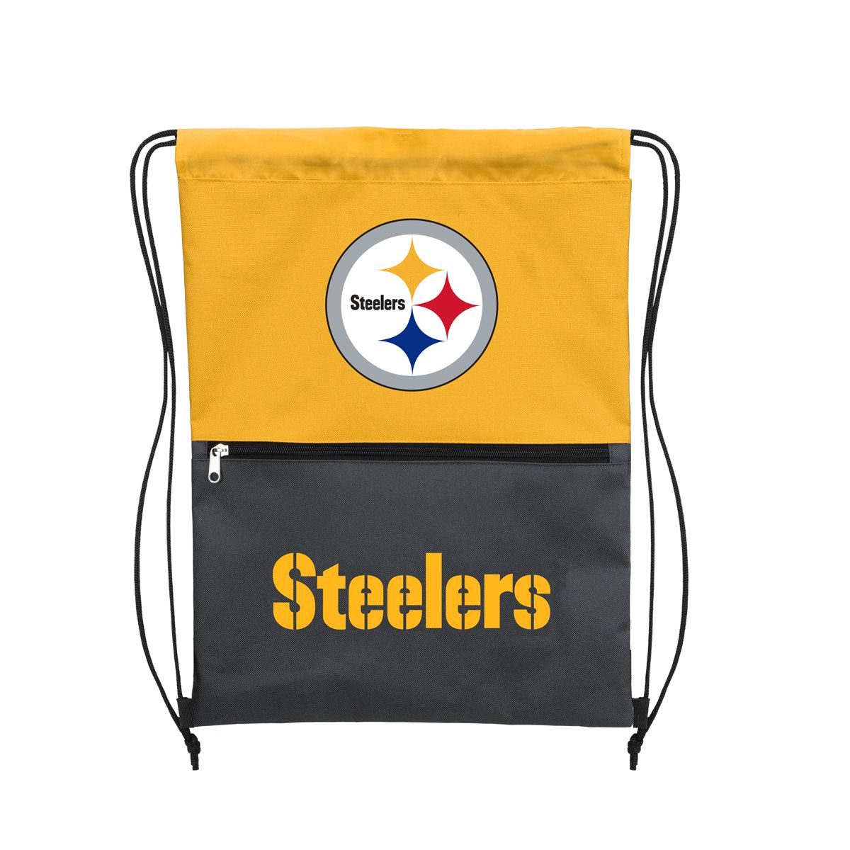 Pittsburgh Steelers Split Color Drawstring Bag 2 Pittsburgh Steelers Split Color Drawstring Bag