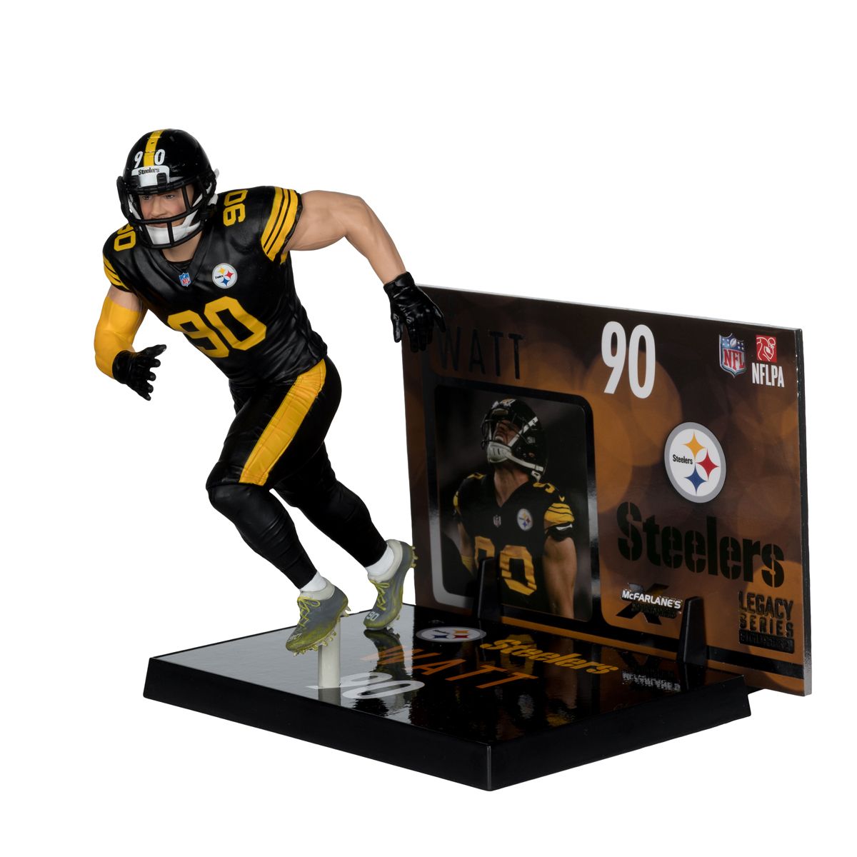 Pittsburgh Steelers #90 T.J. Watt Color Rush McFarlane Figurine 2 Pittsburgh Steelers #90 T.J. Watt Color Rush McFarlane Figurine