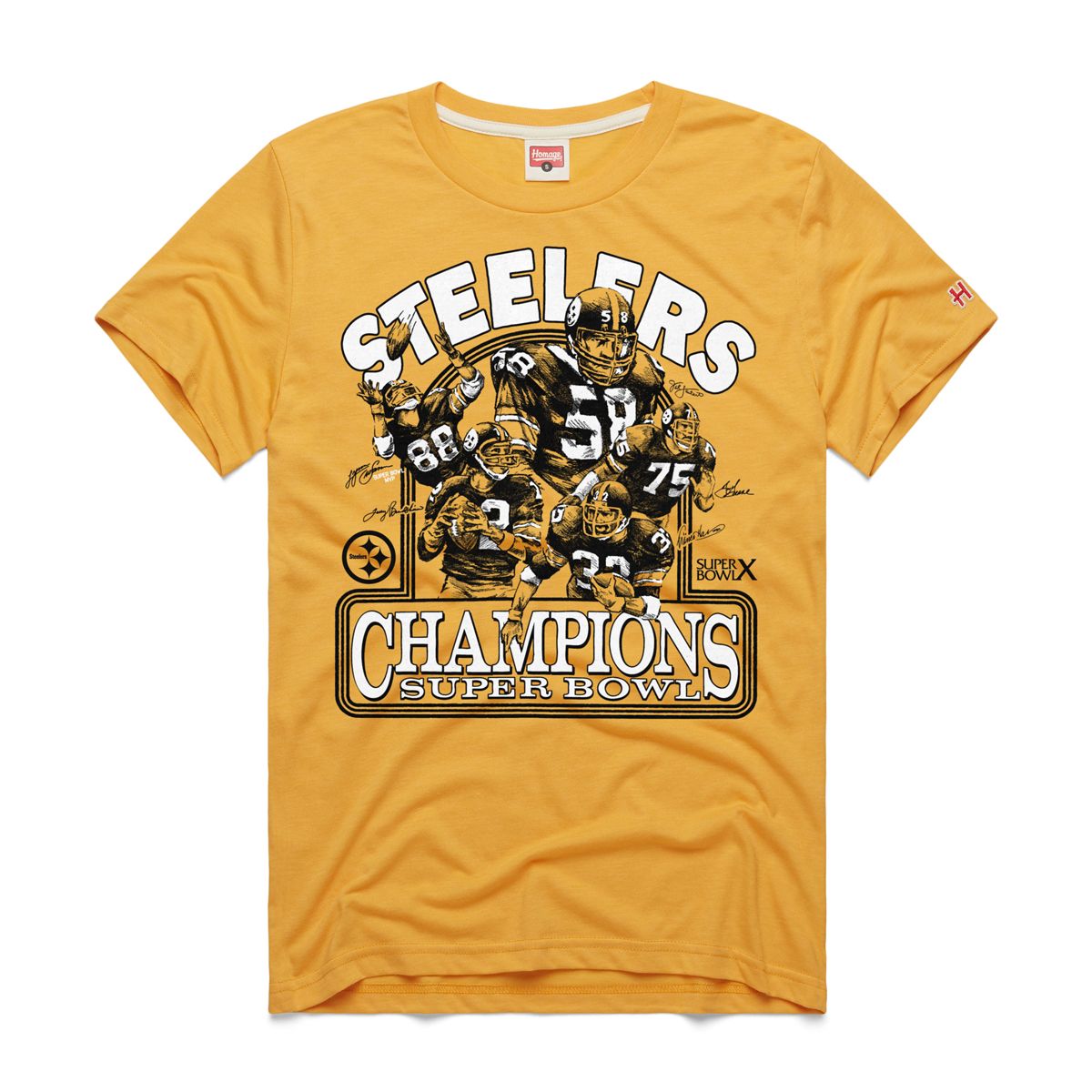 Pittsburgh Steelers Men's Homage Super Bowl X Champions Player Short Sleeve T-Shirt 6 Pittsburgh Steelers Men's Homage Super Bowl X Champions Player Short Sleeve T-Shirt