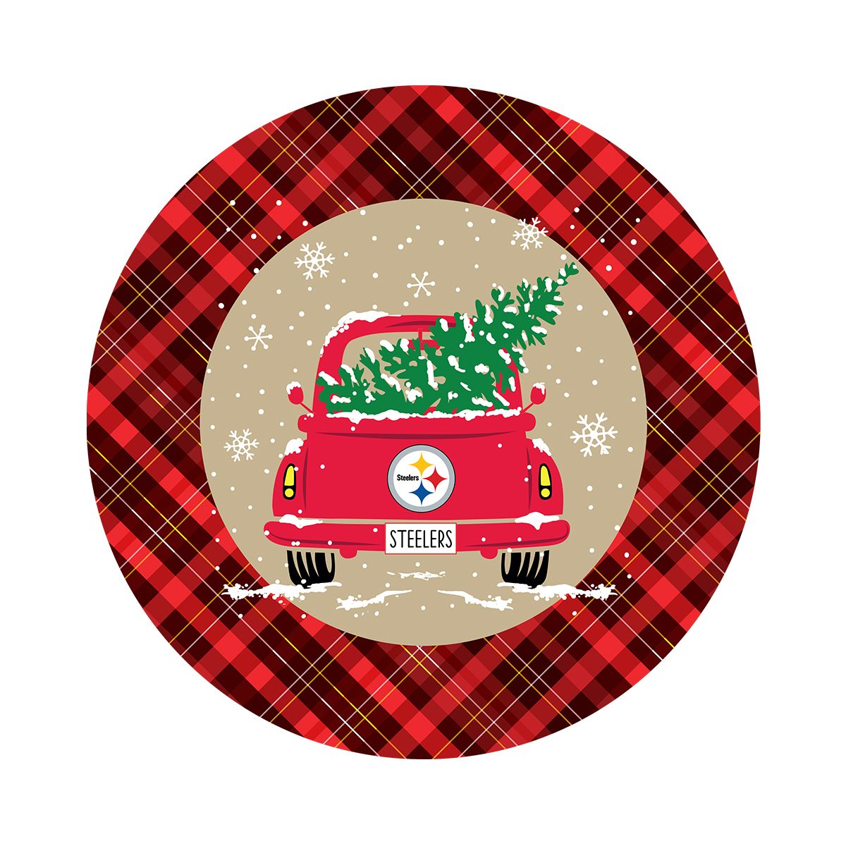 Pittsburgh Steelers Melamine Christmas Truck Plate - 4 Pack 1 Pittsburgh Steelers Melamine Christmas Truck Plate - 4 Pack