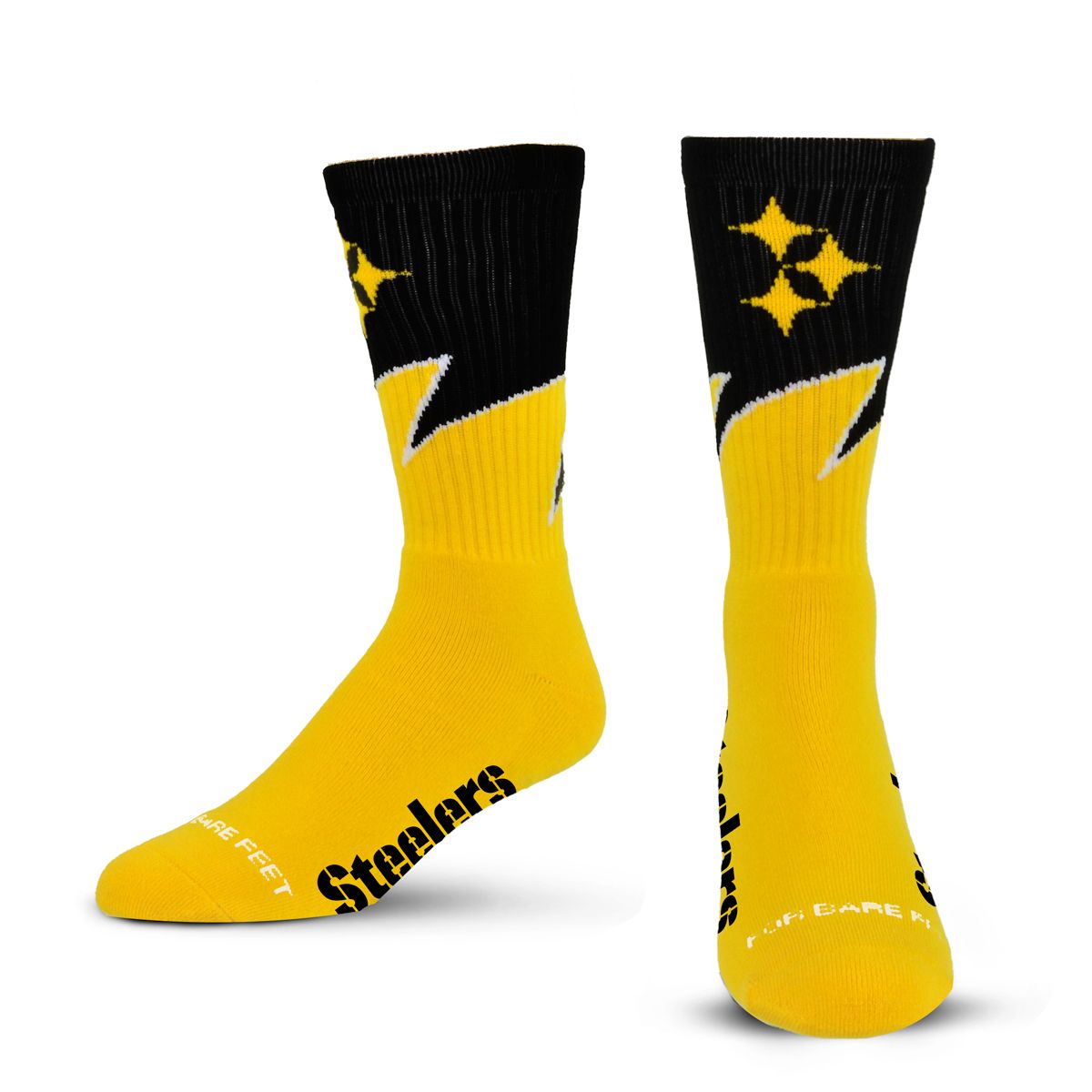 Pittsburgh Steelers Color Rush Black Wave Crew Sock