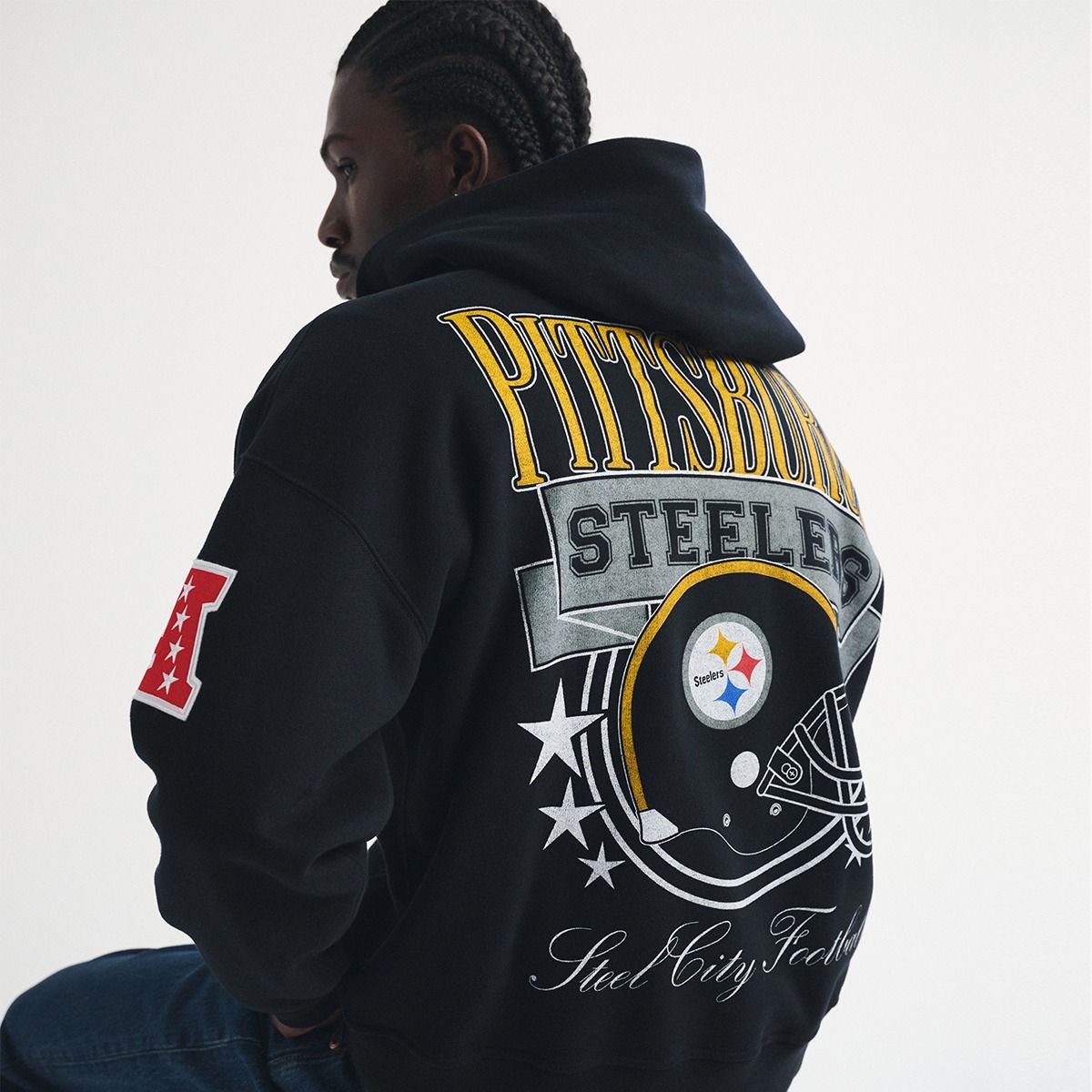 Pittsburgh Steelers Men's Abercrombie & Fitch Fleece Full Zip Hoodie 5 Pittsburgh Steelers Men's Abercrombie & Fitch Fleece Full Zip Hoodie