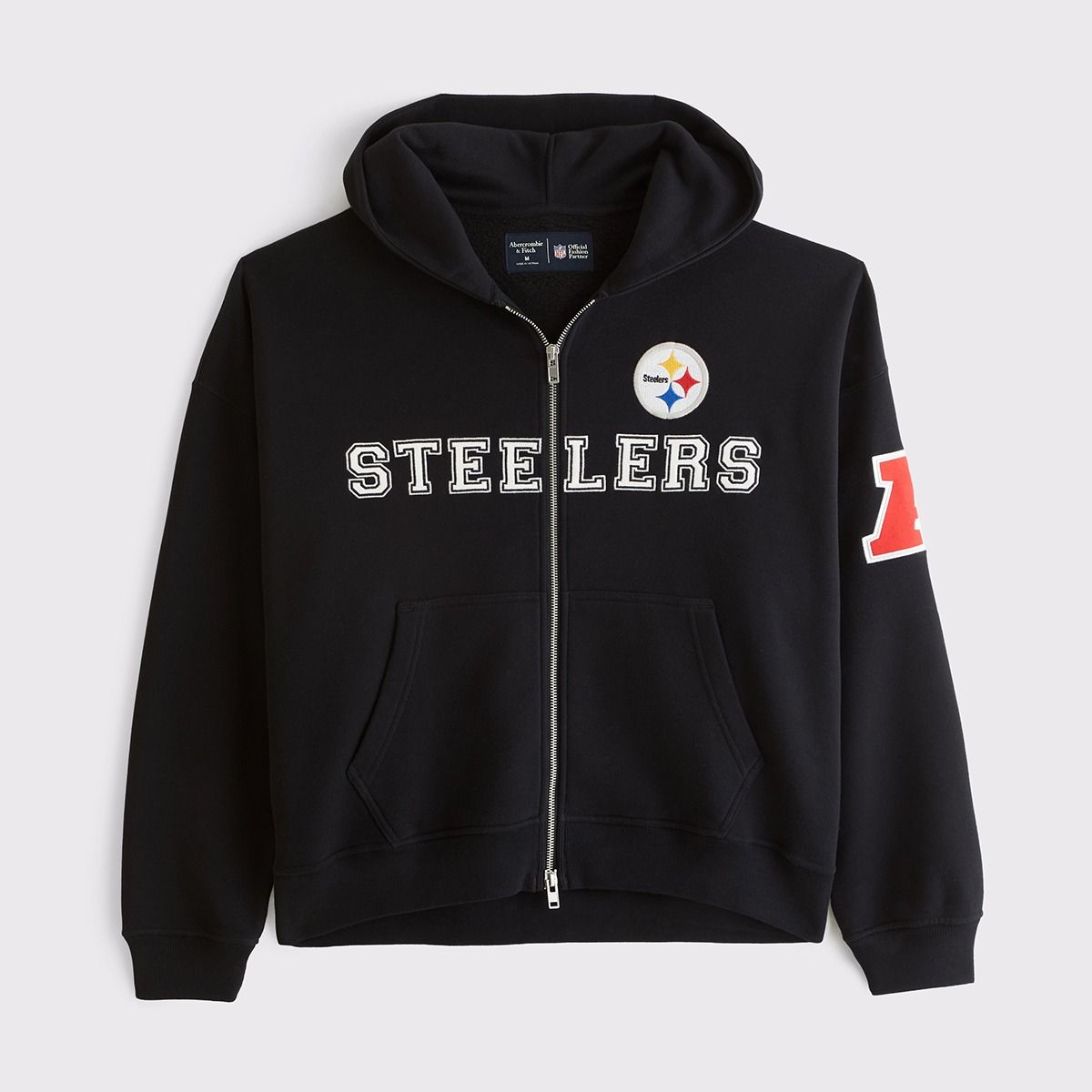 Pittsburgh Steelers Men's Abercrombie & Fitch Fleece Full Zip Hoodie 7 Pittsburgh Steelers Men's Abercrombie & Fitch Fleece Full Zip Hoodie