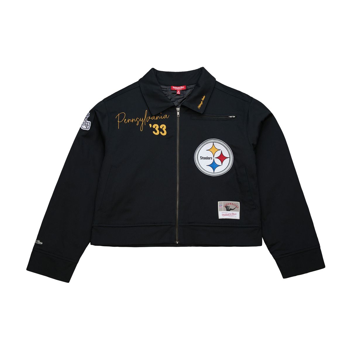 Pittsburgh Steelers Women's Mitchell & Ness Throwback Mechanics Jacket 2 Pittsburgh Steelers Women's Mitchell & Ness Throwback Mechanics Jacket