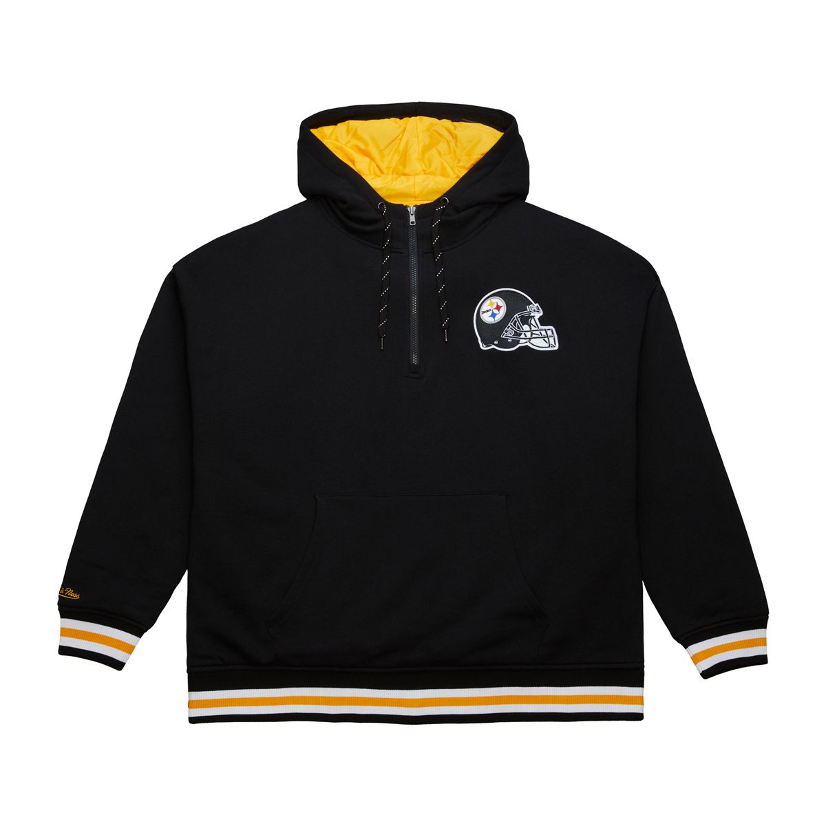 Pittsburgh Steelers Men's Mitchell & Ness Quilted Fleece 1/4 Zip Hoodie