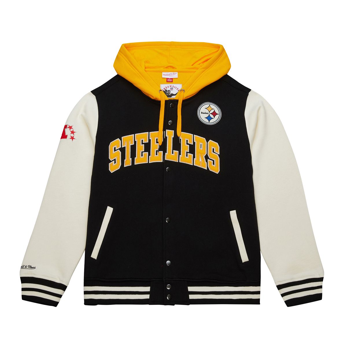 Pittsburgh Steelers Men's Mitchell & Ness Courtside Button Front Fleece Jacket