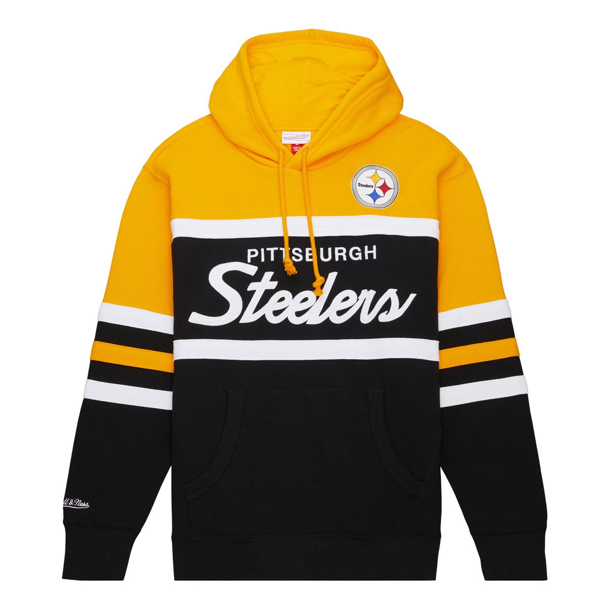 Pittsburgh Steelers Men's Mitchell & Ness Head Coach Pullover Fleece Hoodie 3 Pittsburgh Steelers Men's Mitchell & Ness Head Coach Pullover Fleece Hoodie