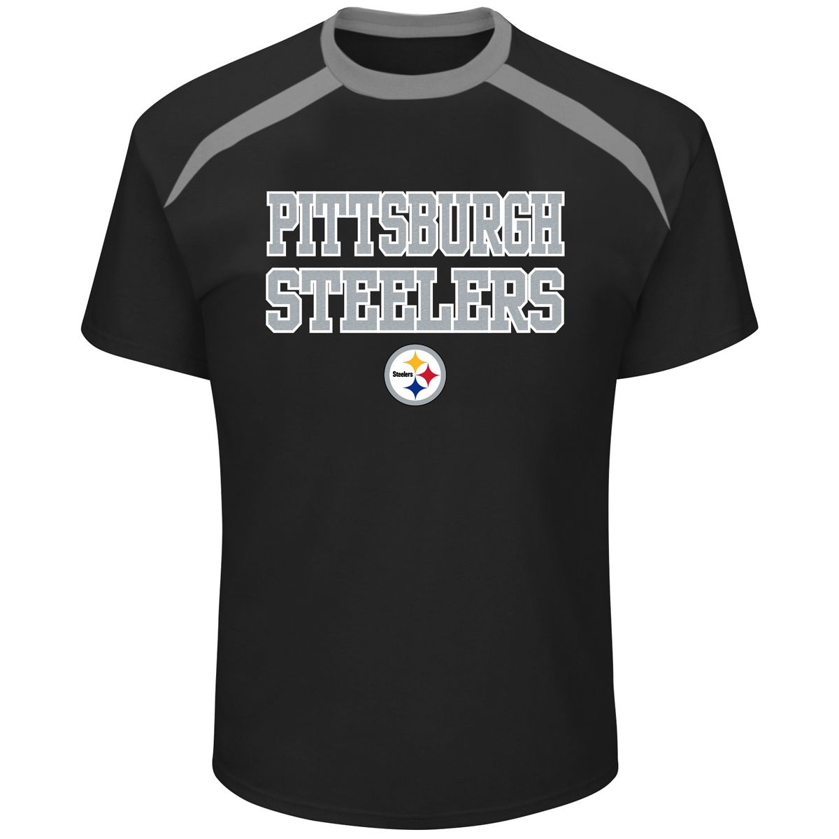 Pittsburgh Steelers Men's Big & Tall Contrast Shoulder Short Sleeve T-Shirt