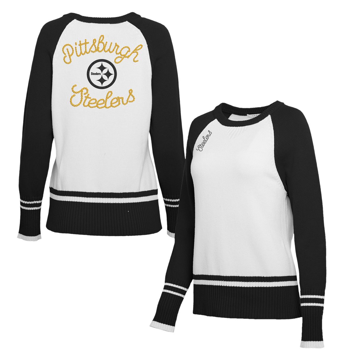 Pittsburgh Steelers Women's Erin Andrews Color Block Sweater