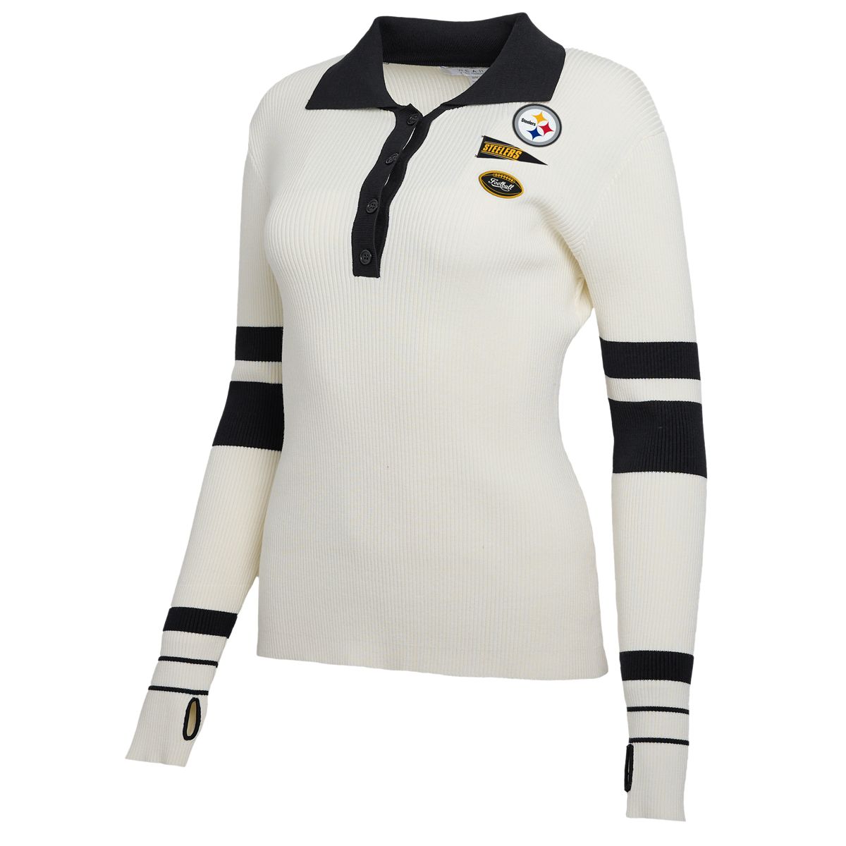 Pittsburgh Steelers Women's Erin Andrews Henley Polo Sweater