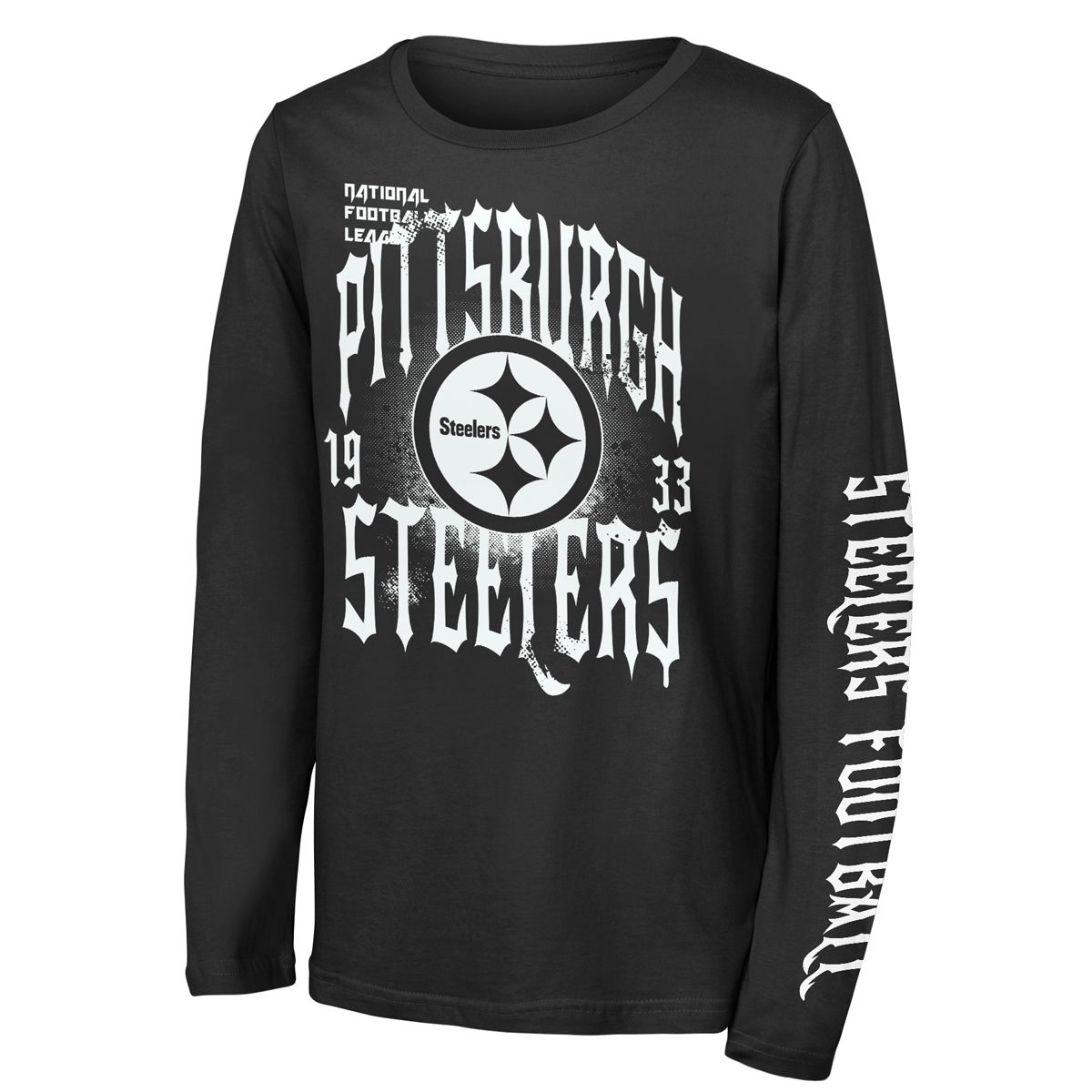Pittsburgh Steelers Youth Rumble Sleeve Long Sleeve T-Shirt 7 Pittsburgh Steelers Youth Rumble Sleeve Long Sleeve T-Shirt