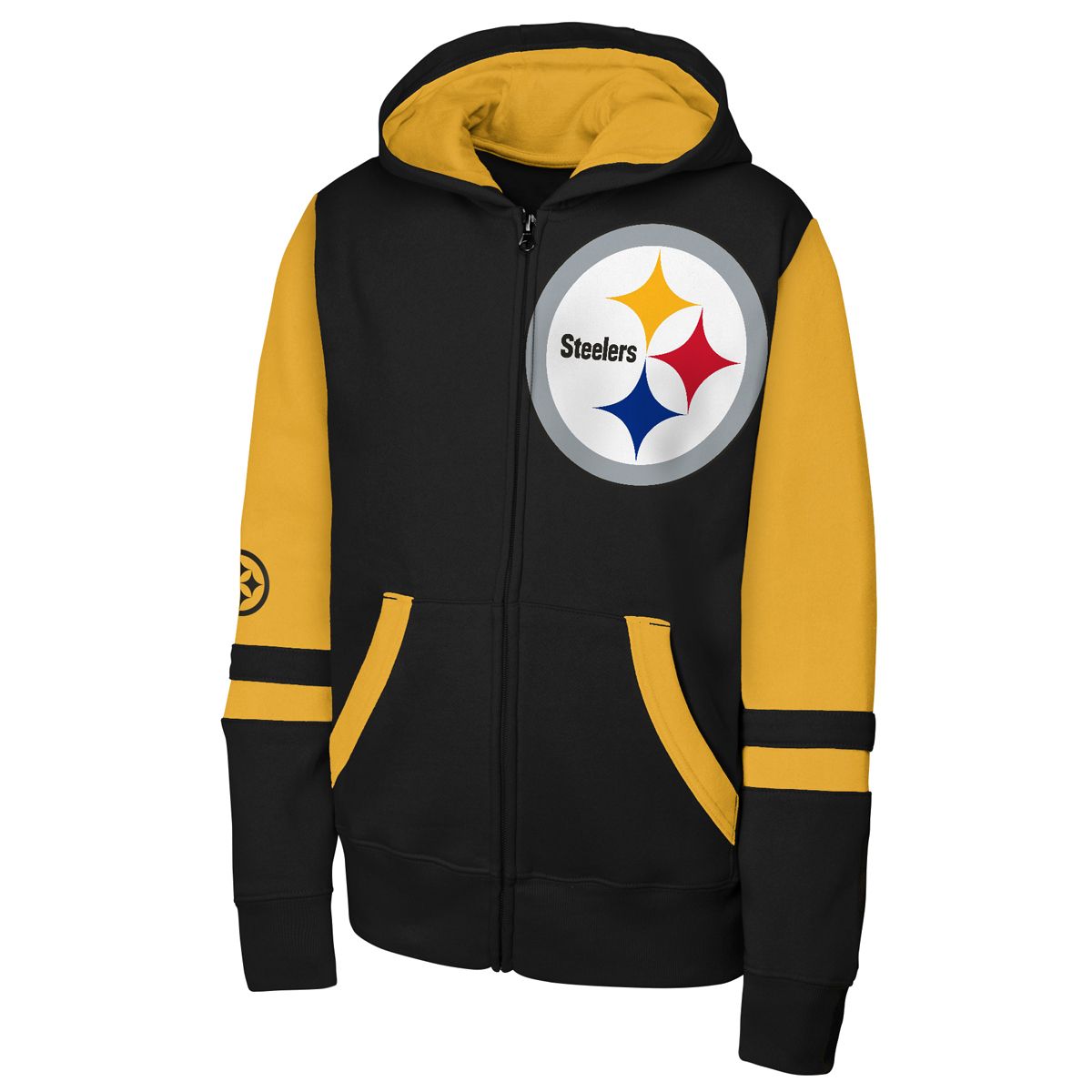 Pittsburgh Steelers Youth Stadium Colorblock Full Zip Hoodie 7 Pittsburgh Steelers Youth Stadium Colorblock Full Zip Hoodie