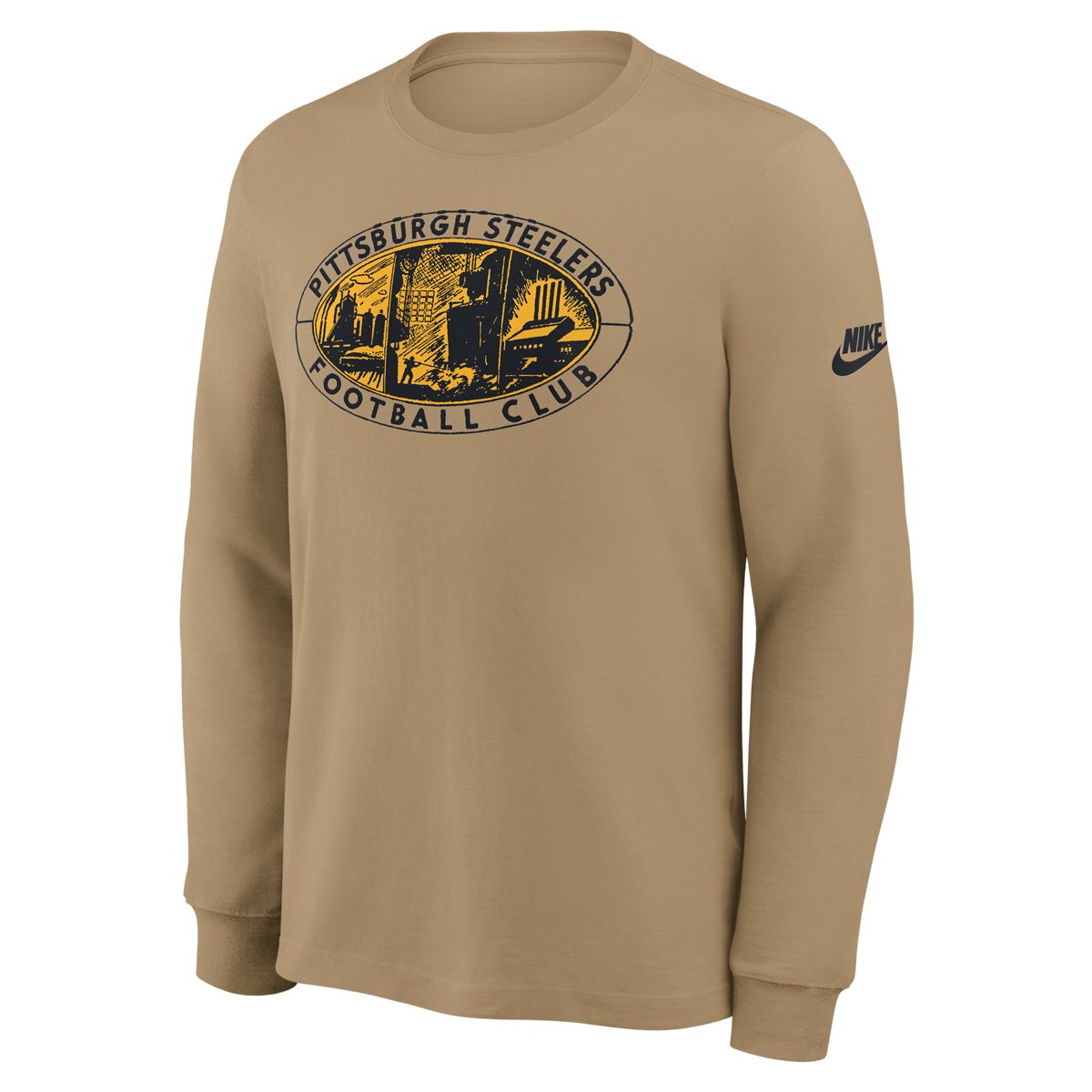 Pittsburgh Steelers Men's Nike Historic Rewind Club Long Sleeve T-Shirt