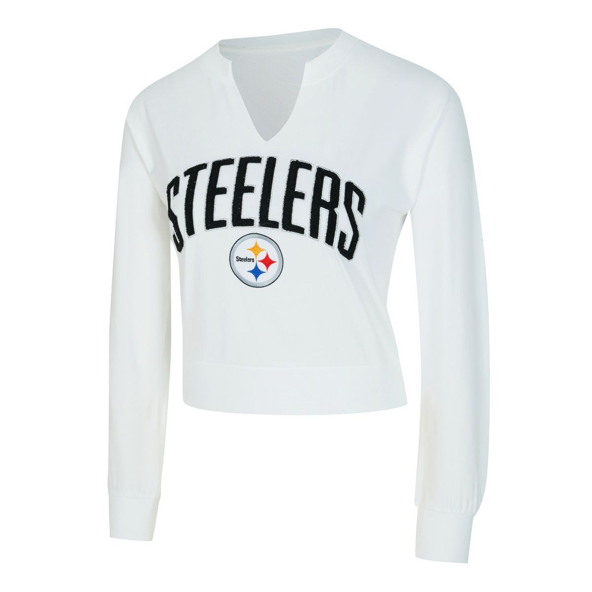 Pittsburgh Steelers Women's Laney Notch Neck Sweatshirt 1 Pittsburgh Steelers Women's Laney Notch Neck Sweatshirt
