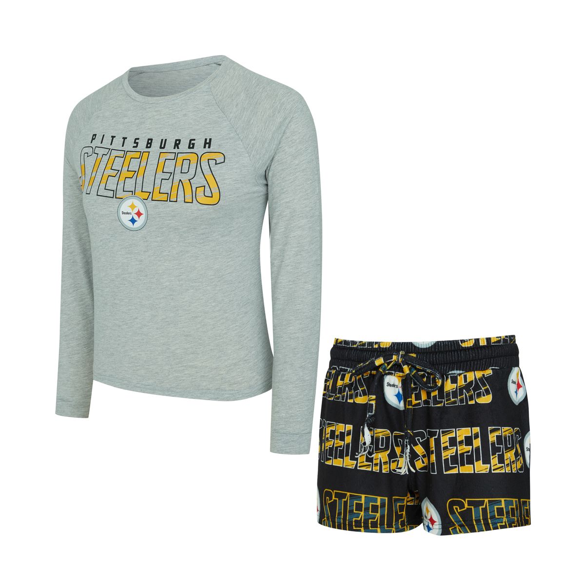 Pittsburgh Steelers Women's Shuffle Long Sleeve & Short Set 5 Pittsburgh Steelers Women's Shuffle Long Sleeve & Short Set