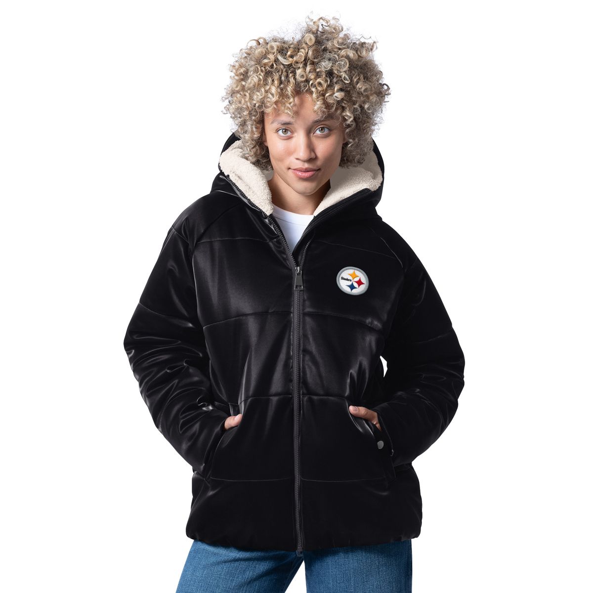 Pittsburgh Steelers Women's GIII Oddsmaker Puffer Parka Coat 1 Pittsburgh Steelers Women's GIII Oddsmaker Puffer Parka Coat
