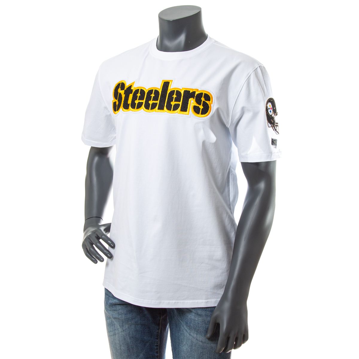 Pittsburgh Steelers Men's Pro Standard Classic Chenille White Short Sleeve T-Shirt 1 Pittsburgh Steelers Men's Pro Standard Classic Chenille White Short Sleeve T-Shirt