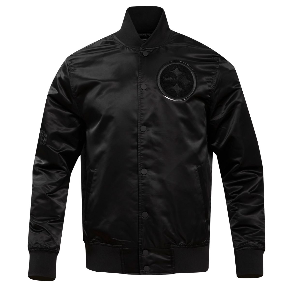 Pittsburgh Steelers Men's Pro Standard Triple Black Satin Jacket 6 Pittsburgh Steelers Men's Pro Standard Triple Black Satin Jacket