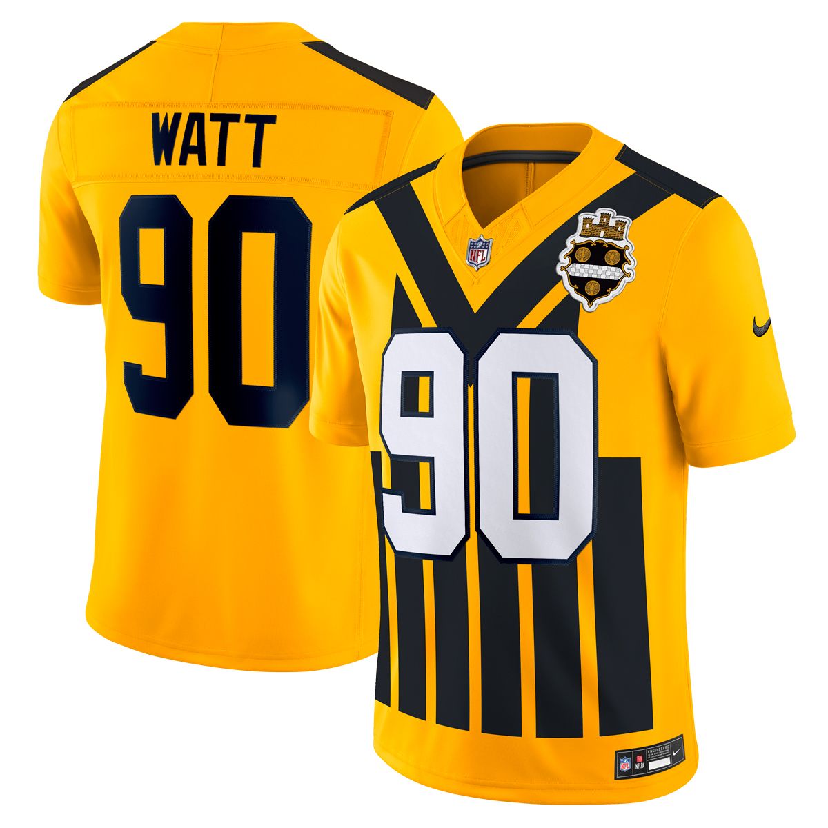 T.J. Watt #90 Men's Nike Vapor F.U.S.E. Stitched Limited '33 Throwback Jersey
