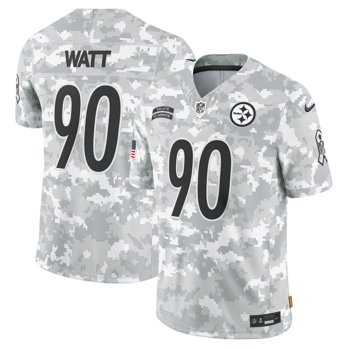 T.J. Watt #90 Nike Vapor F.U.S.E. Limited Arctic Camo Salute to Service Jersey