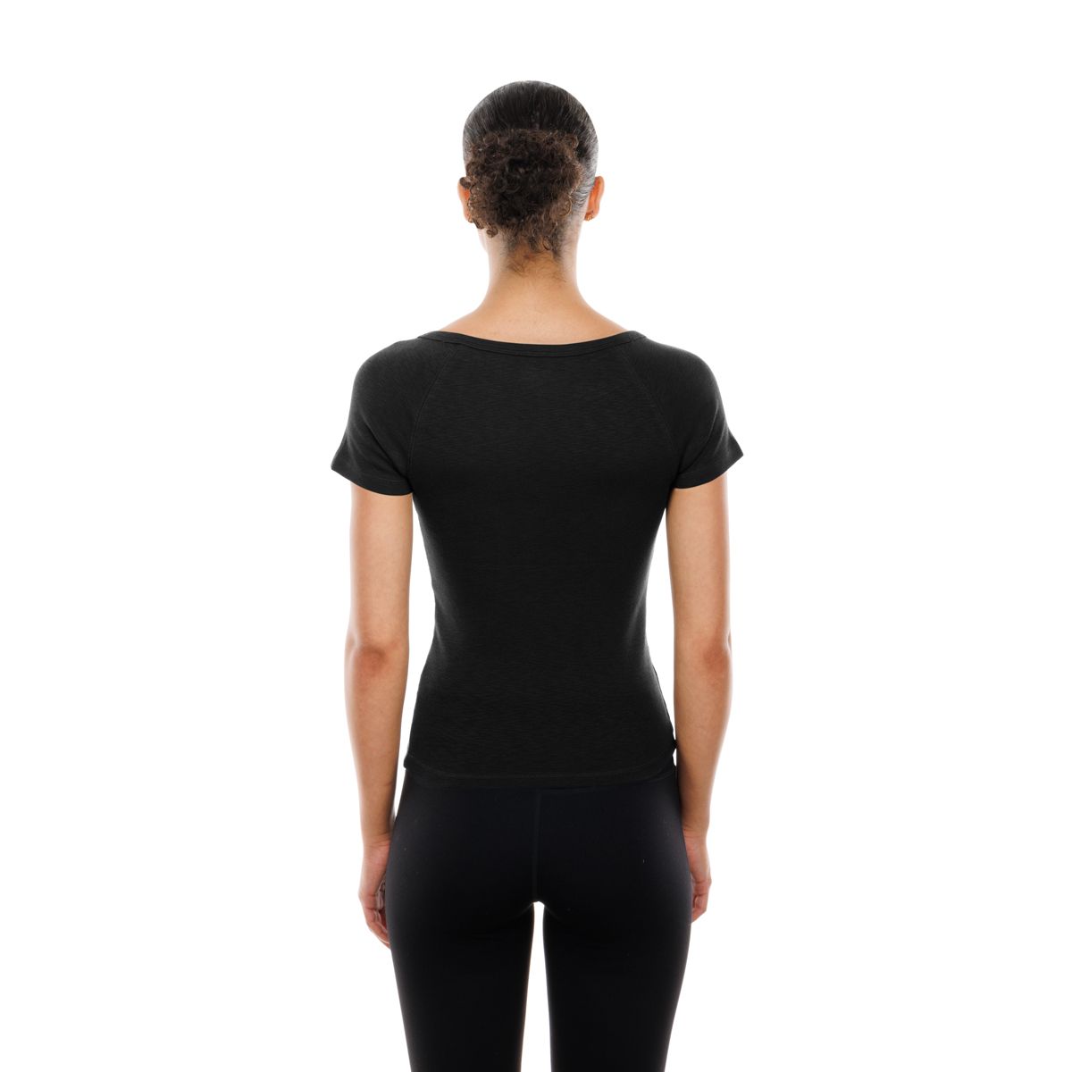 Pittsburgh Steelers Women's New Era Sport Night Notch Neck Short Sleeve T-Shirt