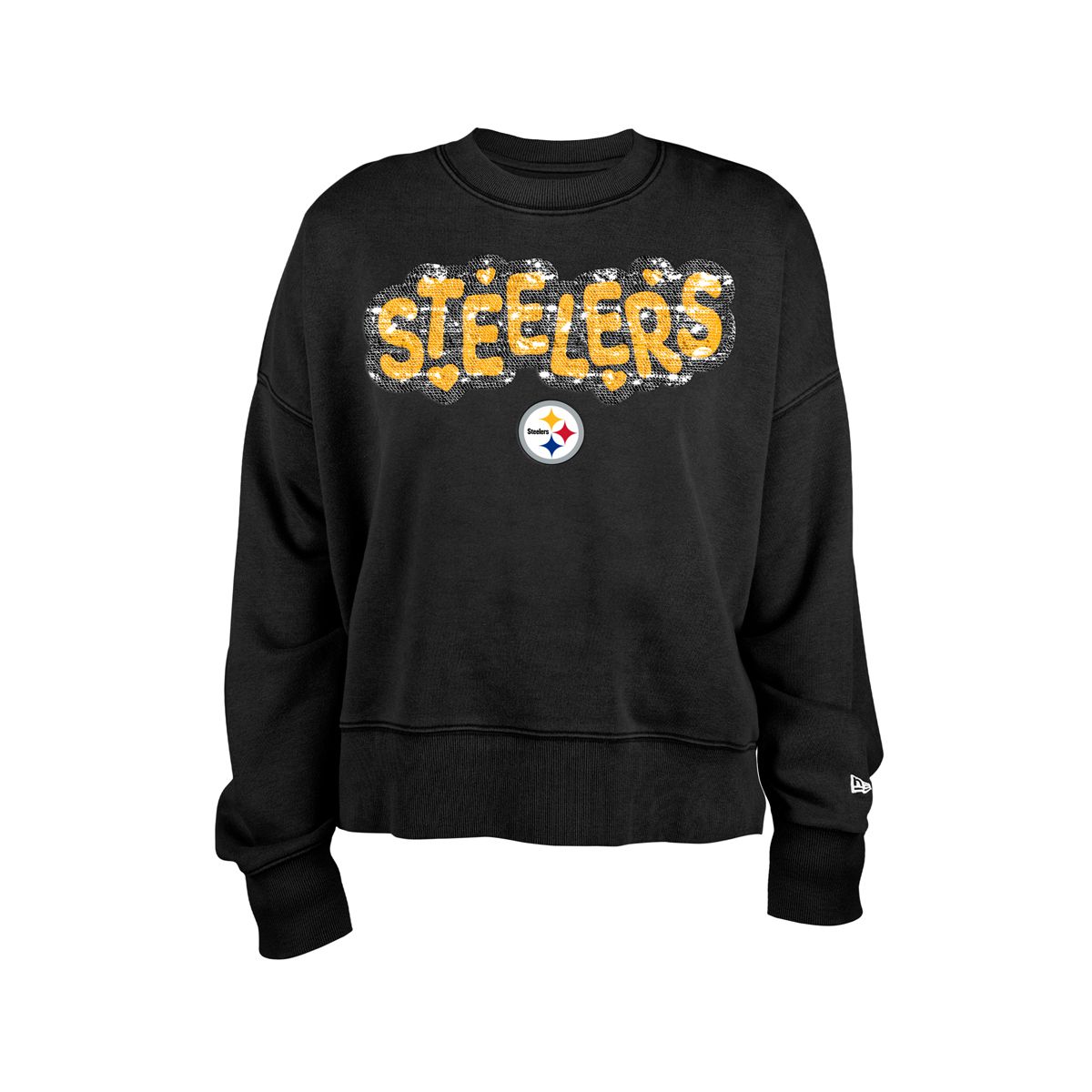 Pittsburgh Steelers Girls Flip Sequin Fleece Crew