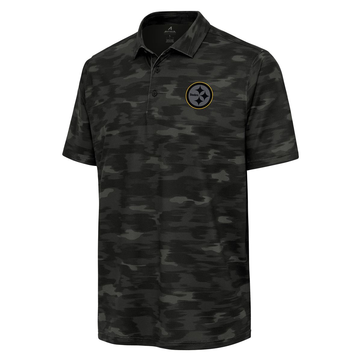 Pittsburgh Steelers Men's Antigua Turf Camo Polo 1 Pittsburgh Steelers Men's Antigua Turf Camo Polo