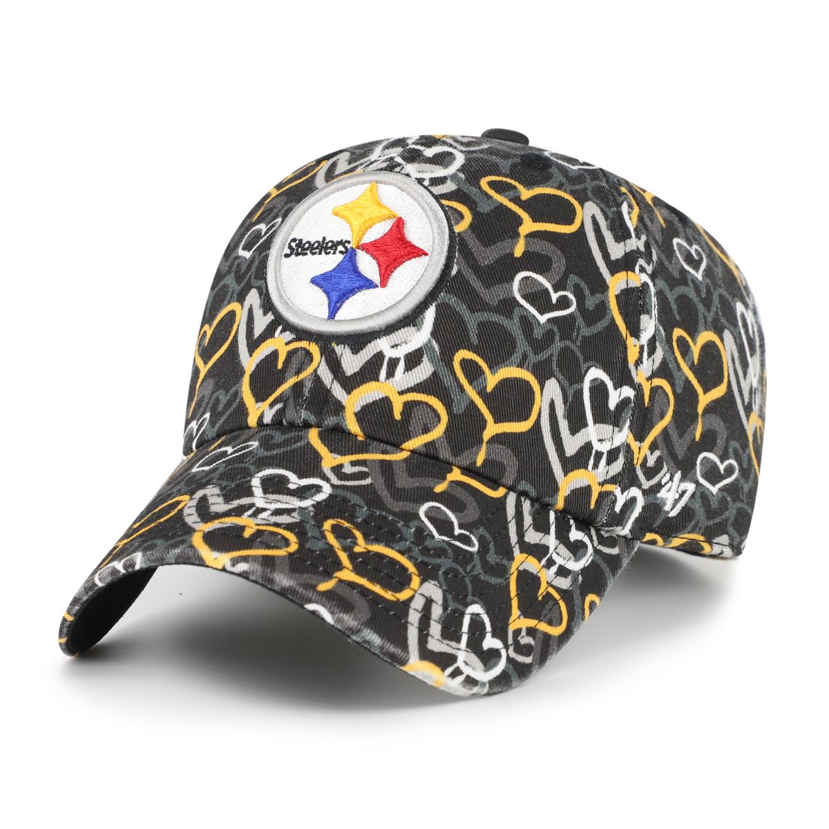 Pittsburgh Steelers Girl's '47 Brand Clean up Mural Hearts Hat