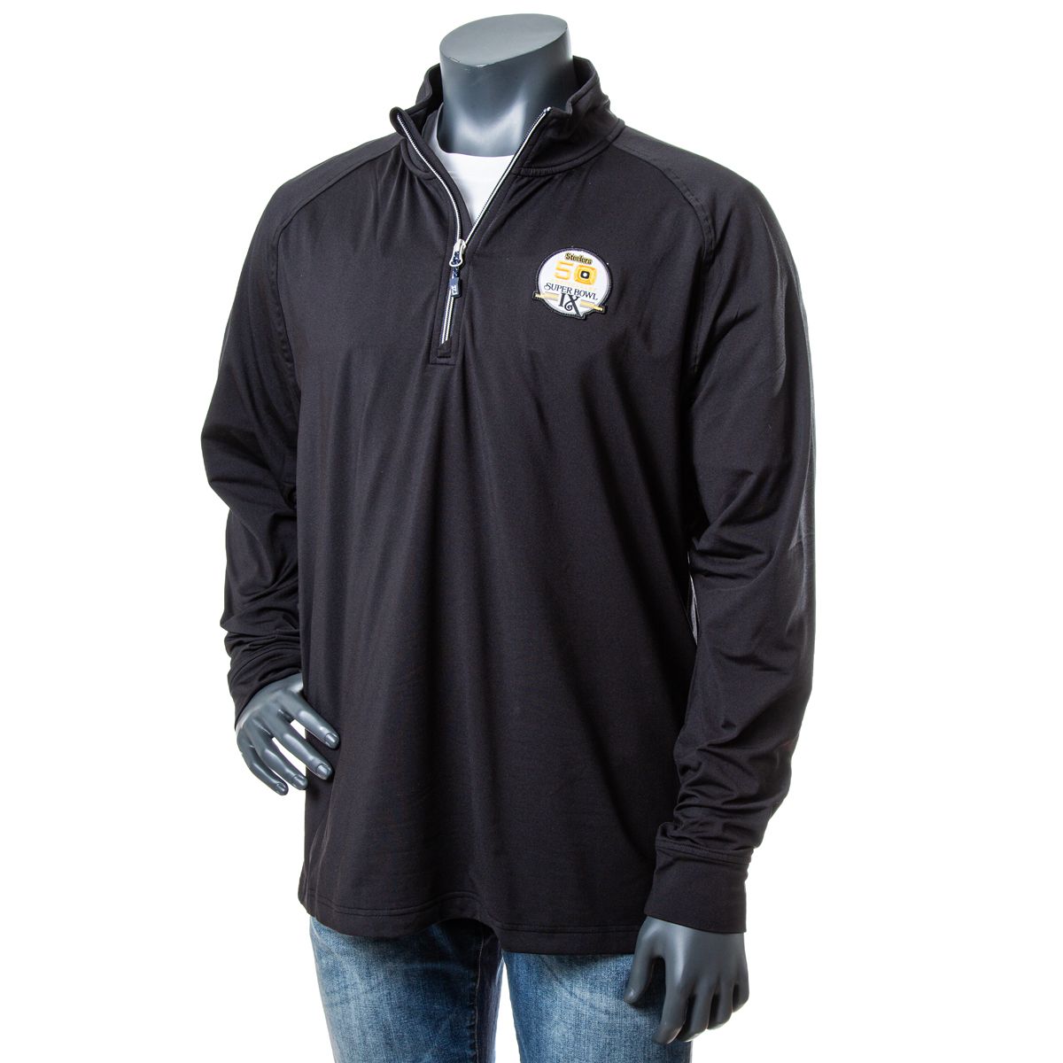 Pittsburgh Steelers Men's Cutter & Buck Super Bowl IX 50th Anniversary 1/4 Zip