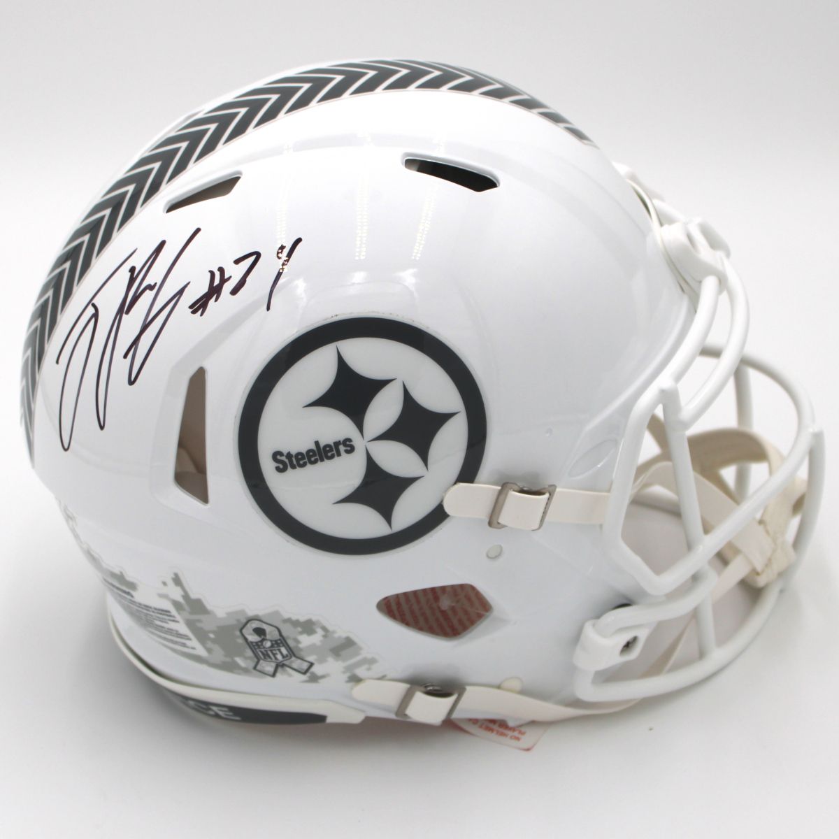 Pittsburgh Steelers #24 Joey Porter Autographed Riddell Authentic Speed Salute to Service Full-Size Helmet