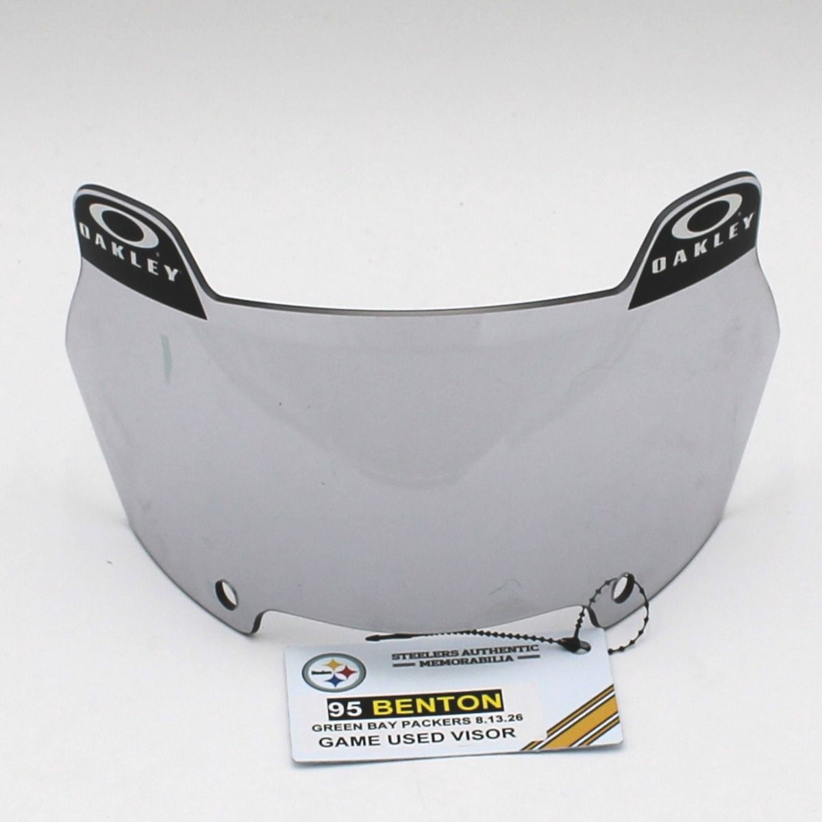 Pittsburgh Steelers #95 Keeanu Benton Game Used Helmet Visor vs Green Bay Packers 8.13.26 3 Pittsburgh Steelers #95 Keeanu Benton Game Used Helmet Visor vs Green Bay Packers 8.13.26