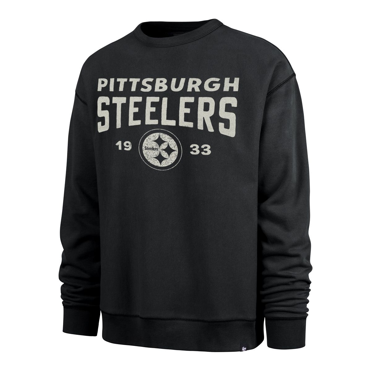 Pittsburgh Steelers Men's '47 Brand Dusted Windsor Fleece Crew